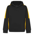Black-Gold - Front - Finden & Hales Childrens-Kids Team Contrast Hoodie