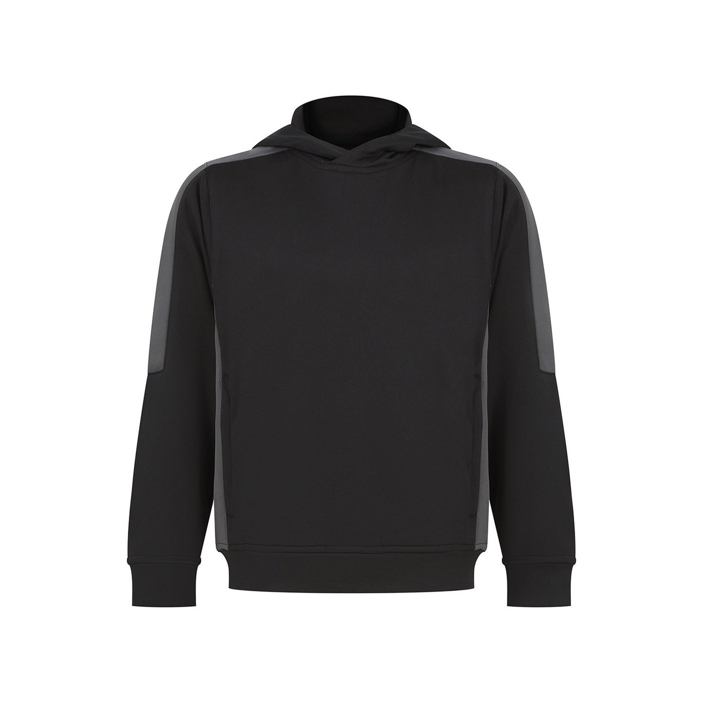 Black-Gunmetal Grey - Front - Finden & Hales Childrens-Kids Team Contrast Hoodie