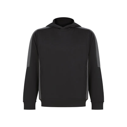 Black-Gunmetal Grey - Front - Finden & Hales Childrens-Kids Team Contrast Hoodie