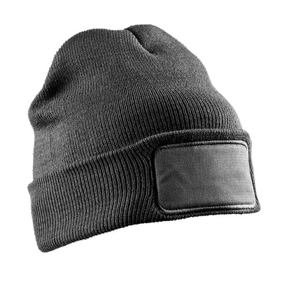 Grey - Front - Result Winter Essentials Unisex Adult Thinsulate Printer Patch Beanie