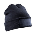 Navy - Front - Result Winter Essentials Unisex Adult Thinsulate Printer Patch Beanie