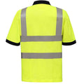 Yellow - Back - Yoko Unisex Adult Hi-Vis Short-Sleeved Polo Shirt