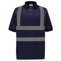 Navy - Front - Yoko Unisex Adult Hi-Vis Short-Sleeved Polo Shirt