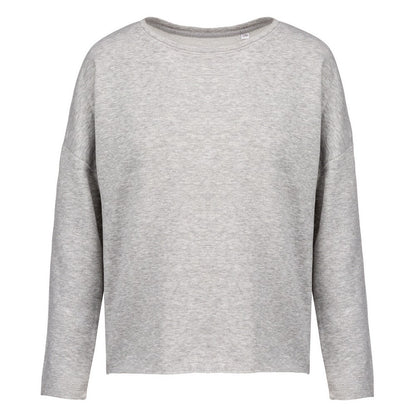 Light Grey - Front - Kariban Womens-Ladies Heather Oversized Sweatshirt
