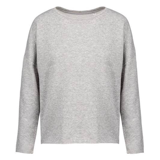 Light Grey - Front - Kariban Womens-Ladies Heather Oversized Sweatshirt