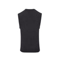 Charcoal - Back - Premier Mens Knitted Sleeveless Sweater Vest