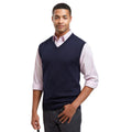 Navy - Back - Premier Mens Knitted Sleeveless Sweater Vest