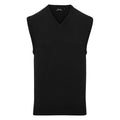 Black - Front - Premier Mens Knitted Sleeveless Sweater Vest