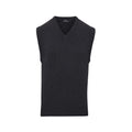 Charcoal - Front - Premier Mens Knitted Sleeveless Sweater Vest
