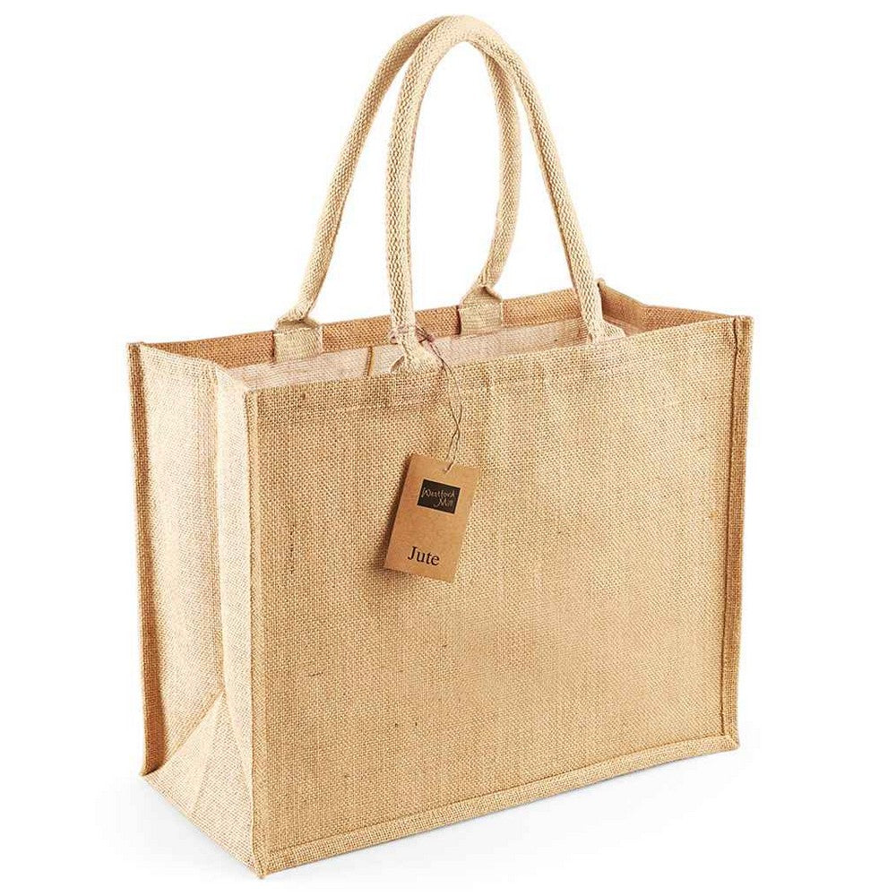 Natural - Back - Westford Mill Classic Jute Shopper Bag
