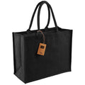 Black-Black - Front - Westford Mill Classic Jute Shopper Bag