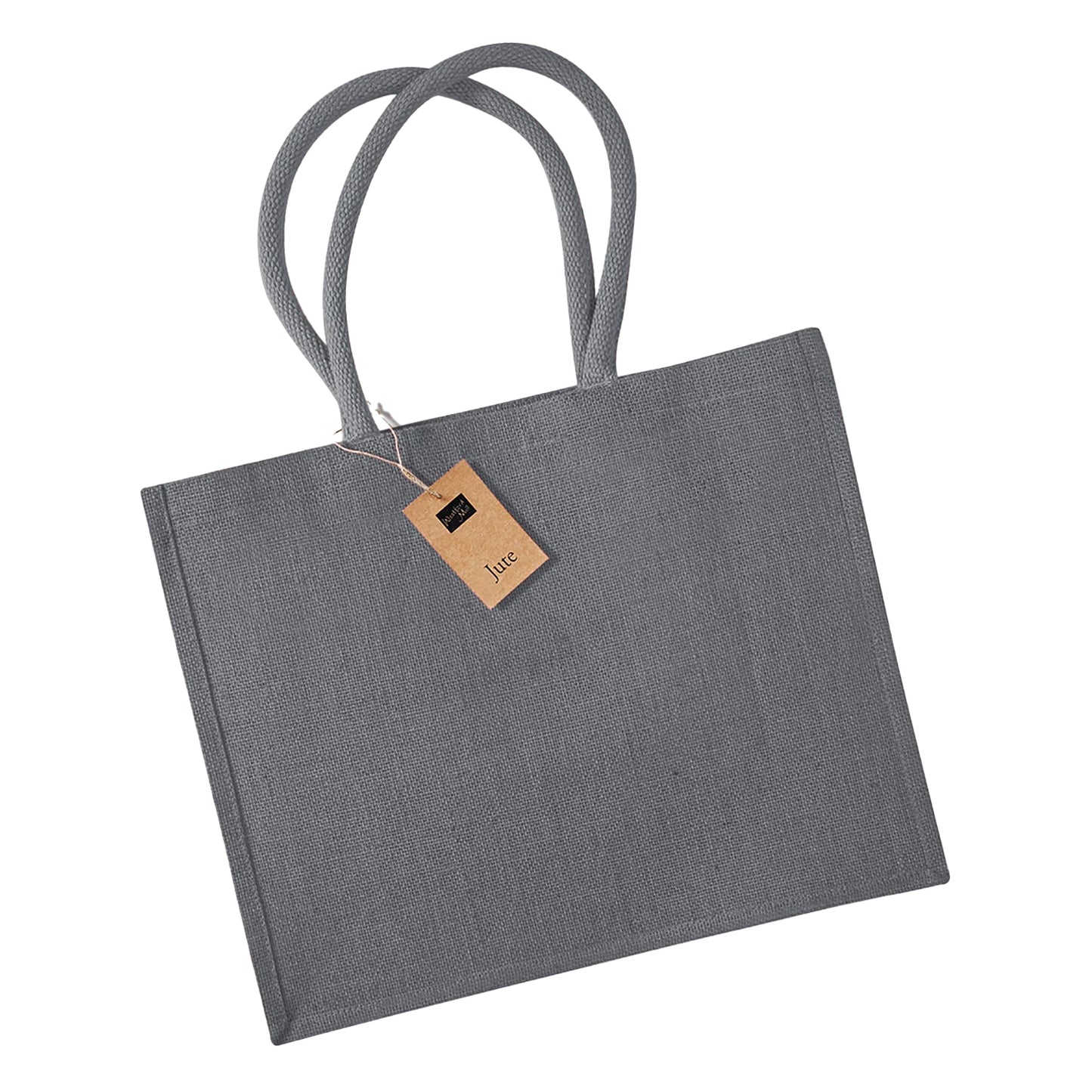Graphite Grey-Graphite Grey - Front - Westford Mill Classic Jute Shopper Bag
