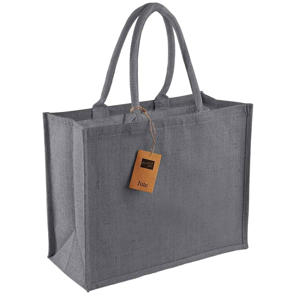 Graphite Grey-Graphite Grey - Back - Westford Mill Classic Jute Shopper Bag