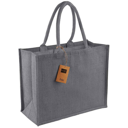 Graphite Grey-Graphite Grey - Back - Westford Mill Classic Jute Shopper Bag