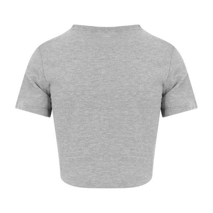 Heather Grey - Back - Awdis Womens-Ladies Girlie Cropped T-Shirt