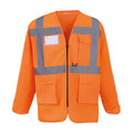 Orange - Front - Yoko Mens Executive Hi-Vis Long-Sleeved Waistcoat