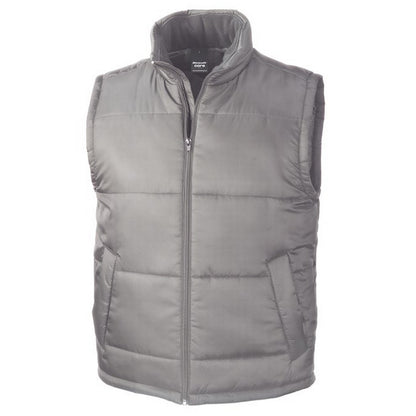 Grey - Front - Result Core Unisex Adult Padded Body Warmer