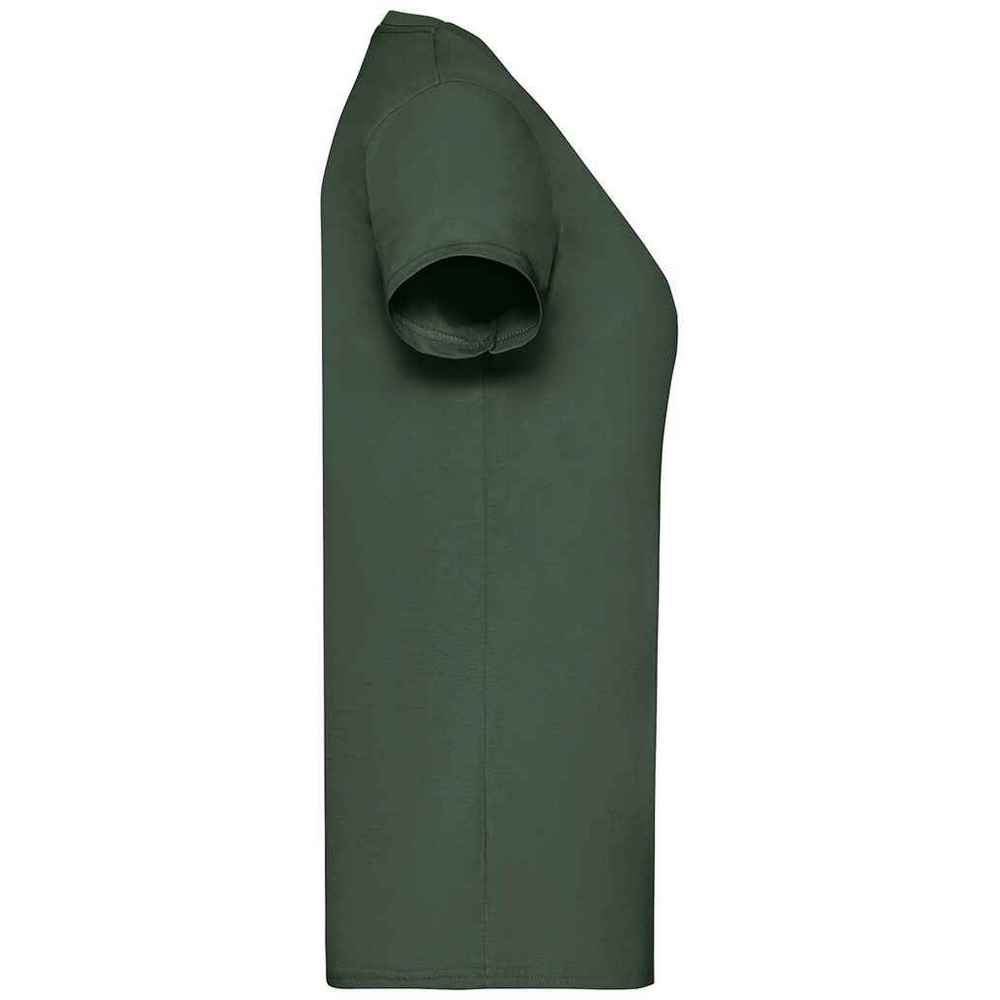 Bottle Green - Side - Fruit of the Loom Womens-Ladies Valueweight Heather Lady Fit T-Shirt