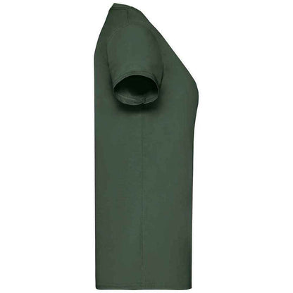 Bottle Green - Side - Fruit of the Loom Womens-Ladies Valueweight Heather Lady Fit T-Shirt