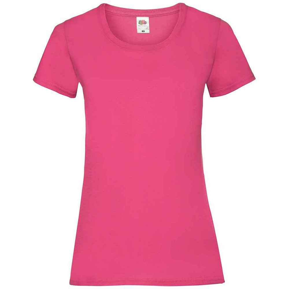Fuchsia - Front - Fruit of the Loom Womens-Ladies Valueweight Heather Lady Fit T-Shirt