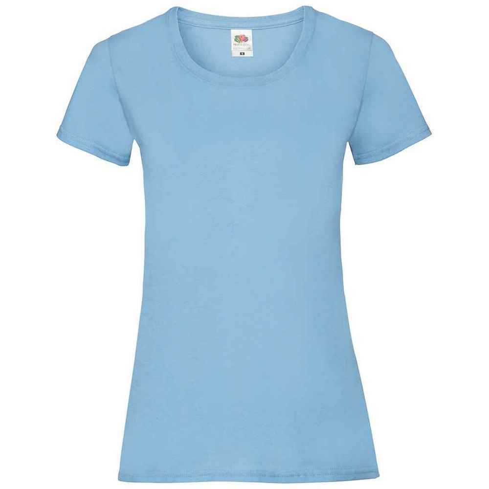 Sky Blue - Front - Fruit of the Loom Womens-Ladies Valueweight Heather Lady Fit T-Shirt