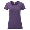 Purple - Front - Fruit of the Loom Womens-Ladies Valueweight Heather Lady Fit T-Shirt