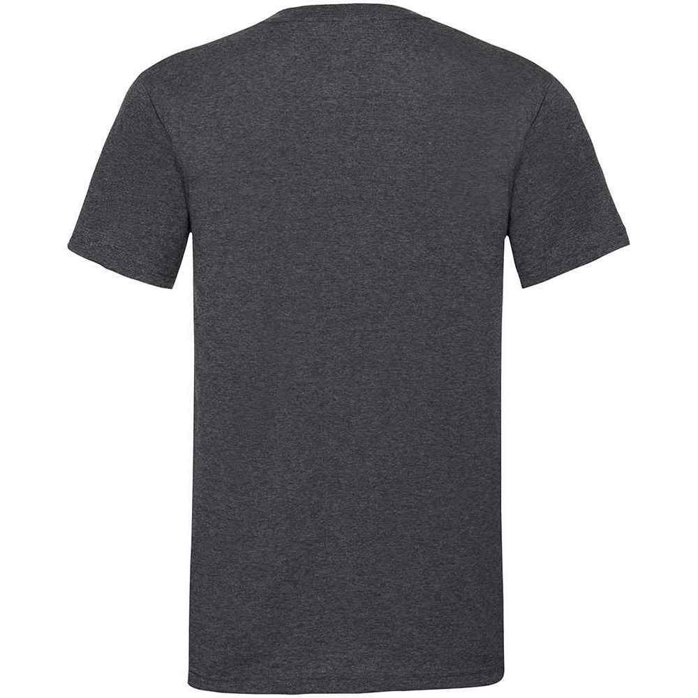 Dark Heather Grey - Back - Fruit of the Loom Mens Valueweight V Neck T-Shirt