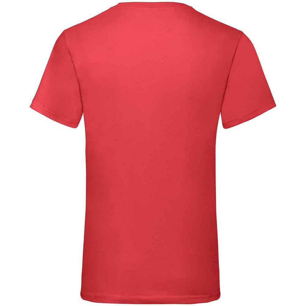 Red - Back - Fruit of the Loom Mens Valueweight V Neck T-Shirt