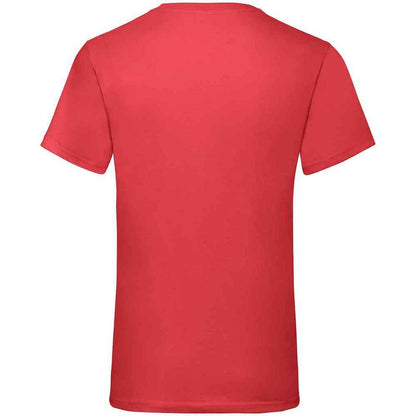 Red - Back - Fruit of the Loom Mens Valueweight V Neck T-Shirt