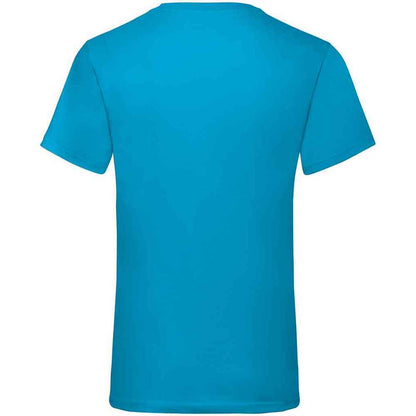 Azure Blue - Back - Fruit of the Loom Mens Valueweight V Neck T-Shirt