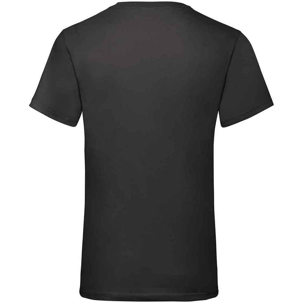 Black - Back - Fruit of the Loom Mens Valueweight V Neck T-Shirt
