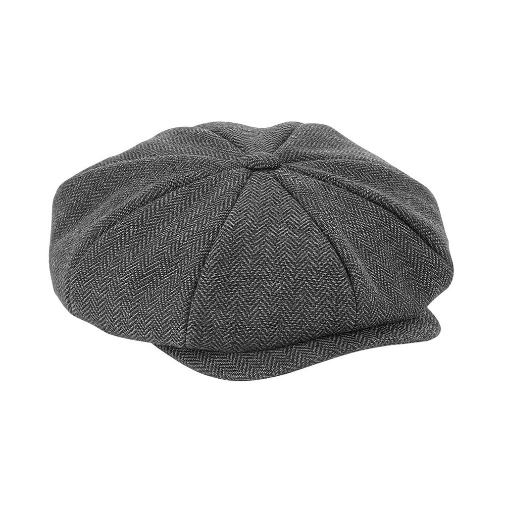 Charcoal - Front - Beechfield Unisex Adult Heritage Herringbone Baker Boy Cap