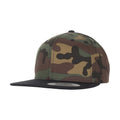 Green Camo-Black - Front - Yupoong Unisex Adult Classic Camo Snapback Cap