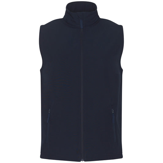 Navy - Front - PRO RTX Mens Softshell 2 Layer Gilet