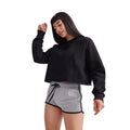 Black - Side - SF Womens-Ladies Slounge Cropped Sweatshirt