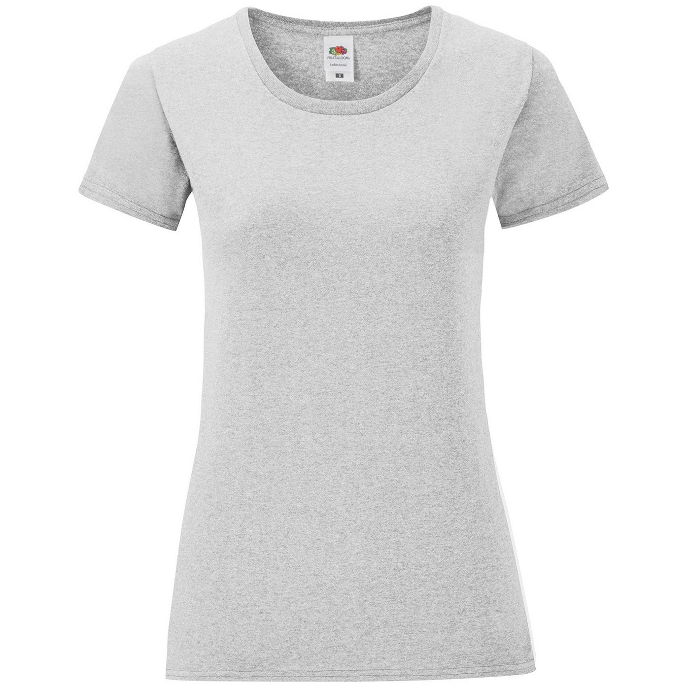 Heather Grey - Front - Fruit of the Loom Womens-Ladies Iconic T-Shirt