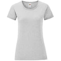 Heather Grey - Front - Fruit of the Loom Womens-Ladies Iconic T-Shirt