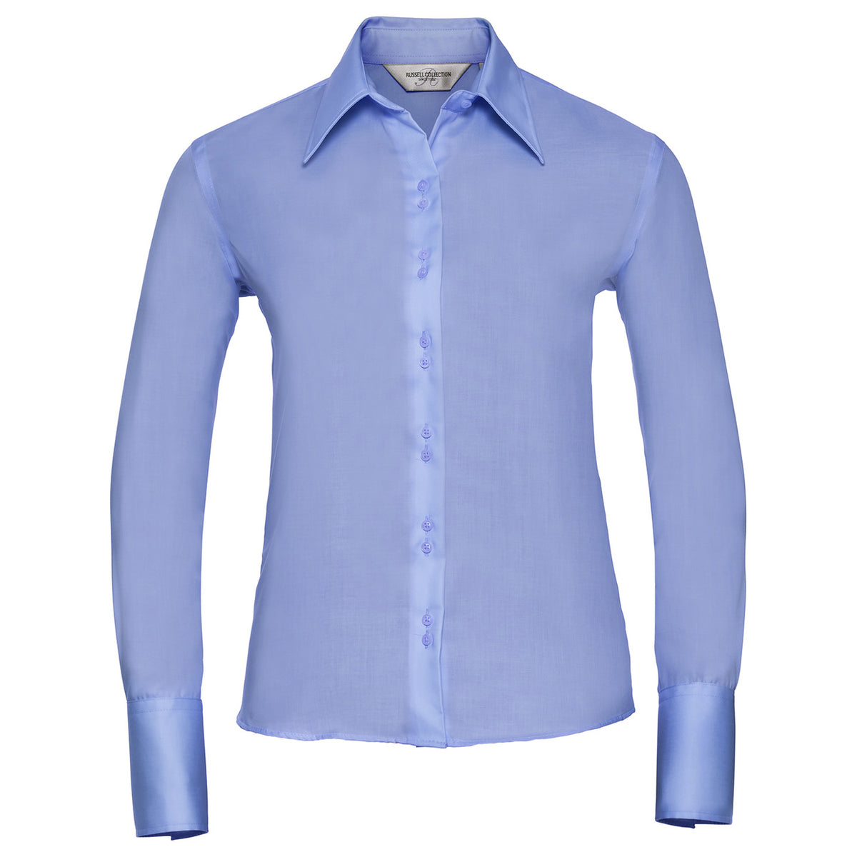 Bright Sky - Front - Russell Collection Womens-Ladies Ultimate Long-Sleeved Shirt