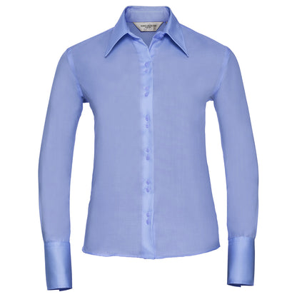 Bright Sky - Front - Russell Collection Womens-Ladies Ultimate Long-Sleeved Shirt