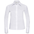 White - Front - Russell Collection Womens-Ladies Ultimate Long-Sleeved Shirt