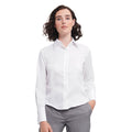 White - Side - Russell Collection Womens-Ladies Ultimate Long-Sleeved Shirt