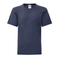 Heather Navy - Front - Fruit of the Loom Childrens-Kids Iconic Heather T-Shirt
