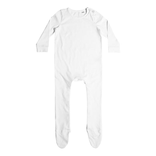 White - Front - Larkwood Baby Organic Sleepsuit