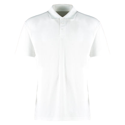 White - Front - Kustom Kit Mens Cooltex Plus Micro Mesh Regular Polo Shirt