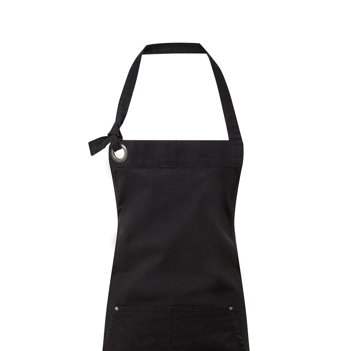 Black - Back - Premier Unisex Adult Cotton Canvas Pocket Apron