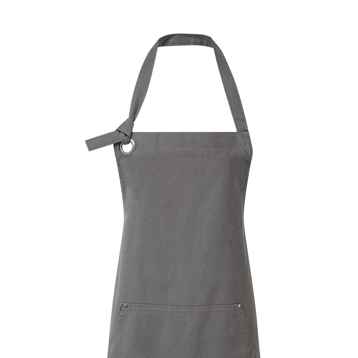 Dark Grey - Back - Premier Unisex Adult Cotton Canvas Pocket Apron