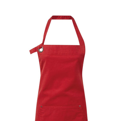 Red - Back - Premier Unisex Adult Cotton Canvas Pocket Apron