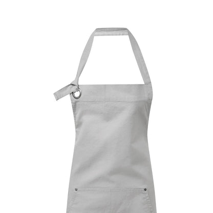 Silver - Back - Premier Unisex Adult Cotton Canvas Pocket Apron