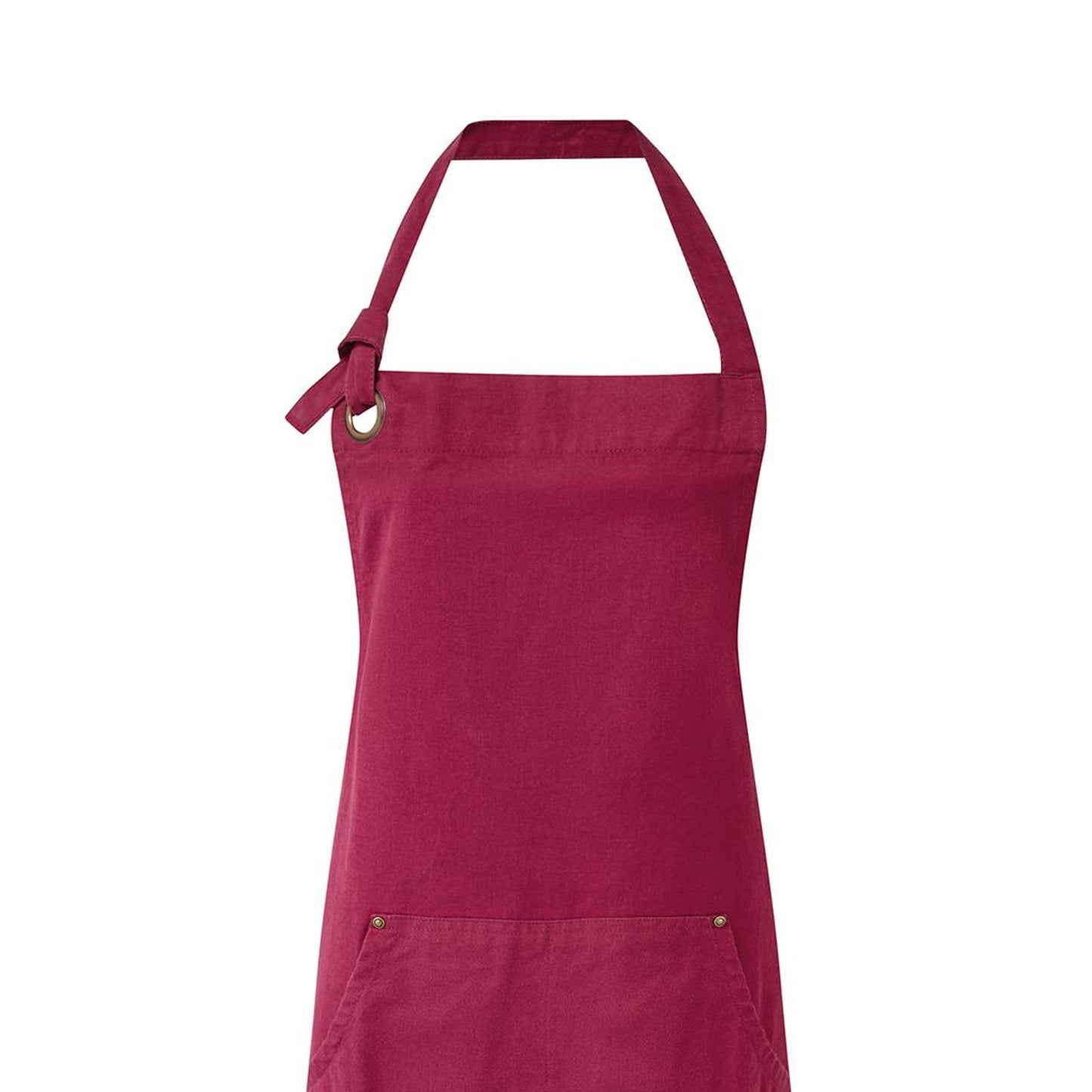 Burgundy - Back - Premier Unisex Adult Cotton Canvas Pocket Apron