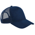 French Navy - Front - Beechfield Unisex Adult Faux Suede Snapback Trucker Cap